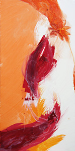 malerei von mesaoo wrede; "fliegen und tr&auml;umen", acryl auf leinwand, 50x100 cm, 2007