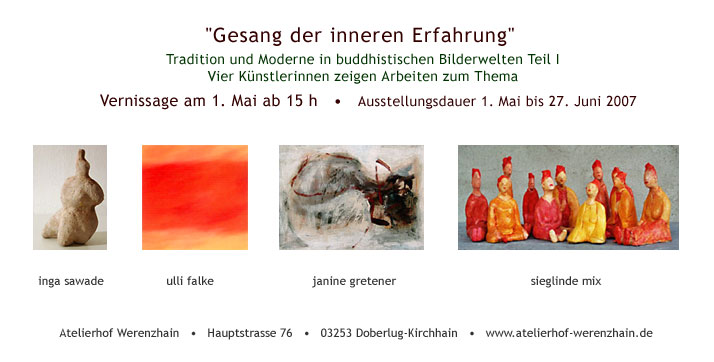 einladungskarte zur vernissage am 1. mai 2007 im Atelierhof Werenzhain