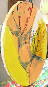 malerei von mesaoo wrede "pinup", acryl auf leinwand