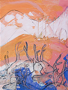 malerei von mesaoo wrede, "zeltzuhause"